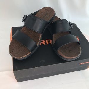 Women’s Merrell slides Black Sz 6 Leather